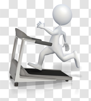 Stick Figure - 3D Figure Running On Treadmill Transparent PNG