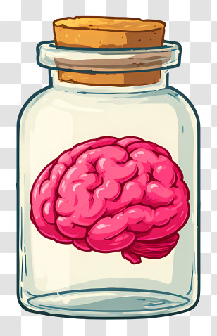 Brain In A Jar - Brain Cartoon Illustration For Education Concept Transparent PNG