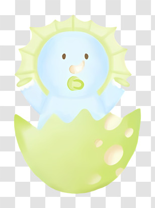 Blue Creature - Blue Baby Dinosaur In Green Egg Transparent PNG