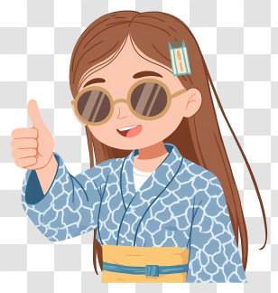 Girl With Glasses - Girl In Sunglasses Giving Thumbs Up Transparent PNG