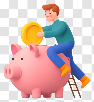 Wealth Accumulation - Piggy Bank Savings Illustration Transparent PNG