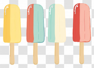 Popsicles - Popsicles In Assorted Colors Illustration Transparent PNG