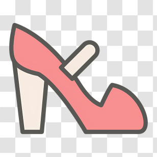 Women Shoes - Pink High-Heeled Shoe Icon Illustration Transparent PNG