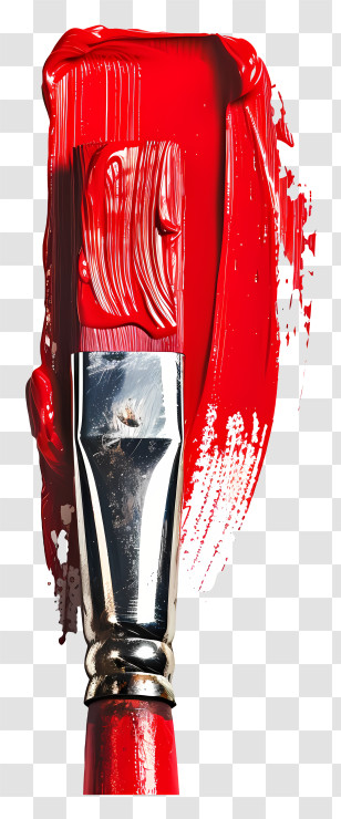 Red Brush - Red Paint On Brush Transparent PNG