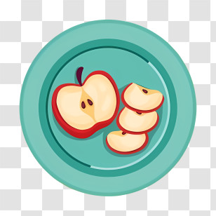 Thai Food - Sliced Apple On Plate Transparent PNG