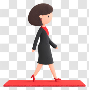 Walking On Red Carpet - Stylish Woman Walking On Red Carpet Transparent PNG
