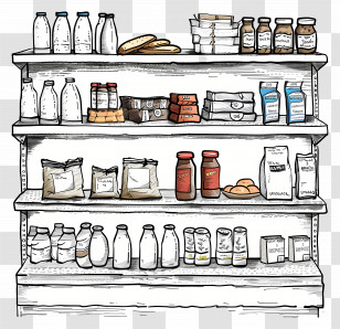 Supermarket Shelf - Grocery Store Shelf Transparent PNG