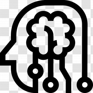 Artificial Intelligence - Brain Icon With Circuit Transparent PNG