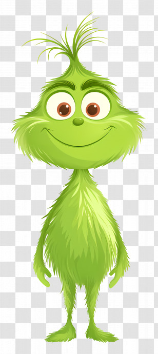 Cartoon Grinch - Green Cartoon Character With Furry Look Transparent PNG