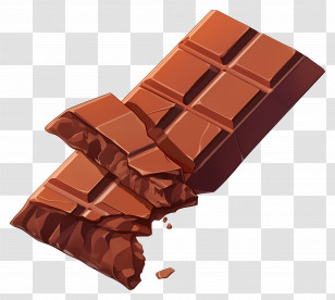 Broken Chocolate Bar - Realistic Chocolate Bar Illustration Transparent PNG