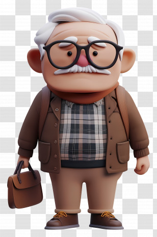 Grandfather - Old Man With Glasses Transparent PNG