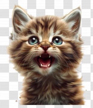 Emoji - Cute Kitten Illustration Transparent PNG