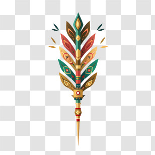 Indian Arrow - Colorful Decorative Scepter Transparent PNG