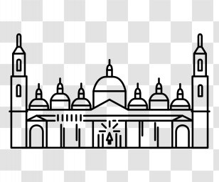 Cathedral-Basilica Of Our Lady The Pillar Coloring Book Mosque Mandala - Line Art - Pilar Transparent PNG