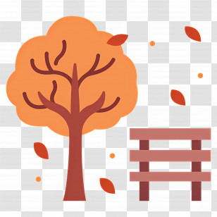 Autumn Tree - Autumn Park Scene Transparent PNG