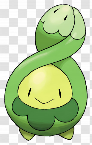 Budew - Green Cartoon Character With Leaf Transparent PNG
