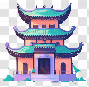 Chinese Building - Traditional Asian Pagoda Illustration Transparent PNG