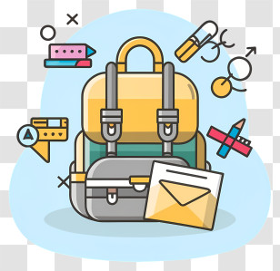 Backpack - Backpack With School Supplies Transparent PNG