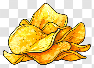 Potato Chip Day - Golden Potato Chips Snack Transparent PNG