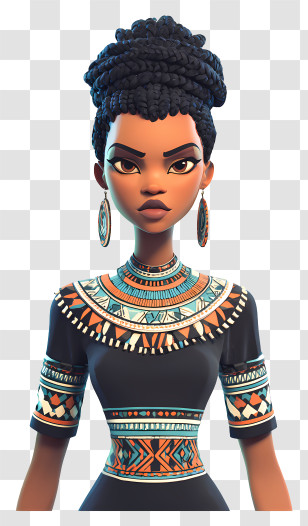 Tribal African Woman - Stylish Woman In Fashionable Dress Transparent PNG