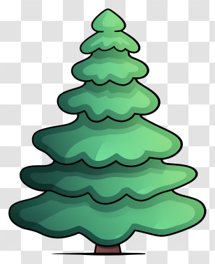 Pine Tree - Cartoon Evergreen Pine Tree Illustration Transparent PNG