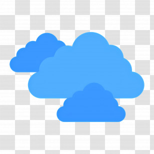 Blue Cloud - Blue Cloud Shapes In Flat Design Transparent PNG