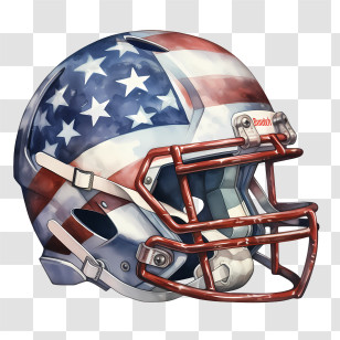 Football Helmet - American Football Helmet With Patriotic Graphics Transparent PNG