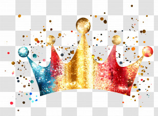 Glitter Crown - Colorful Glittery Crown With Sparkling Design Transparent PNG