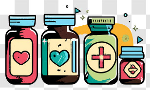 Medicine Bottle - Medicine Bottles With Hearts And Crosses Transparent PNG