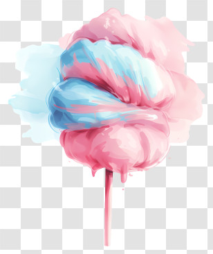 Cotton Candy - Sweet Pink And Blue Cotton Candy Treat Transparent PNG