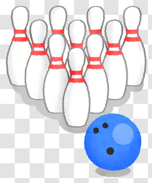 Bowling - Bowling Pins And Ball Transparent PNG