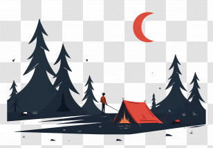 Camping - Camping In The Forest At Night Transparent PNG