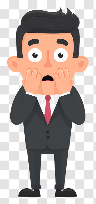 Businessman Feeling Scared - Surprised Businessman In Suit Transparent PNG