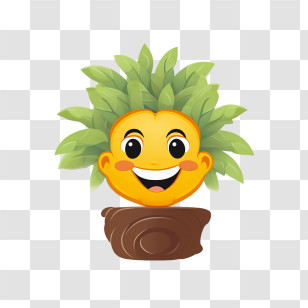 Seedling - Happy Smiling Plant In A Pot Transparent PNG