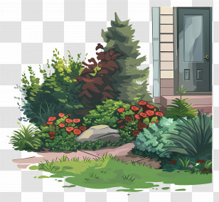 Front Yard - Beautiful Garden With Flowers Transparent PNG