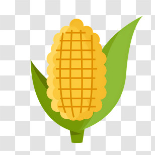 Corn Kernel - Yellow Corn With Green Leaf Transparent PNG