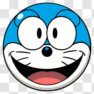 Doraemon - Happy Cartoon Character Smiling Face Transparent PNG