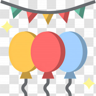Birthday Bunting - Colorful Party Balloons For Festive Celebrations Transparent PNG