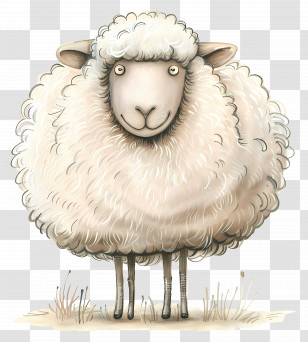 Sheep - Cartoon Woolly Sheep Illustration Transparent PNG