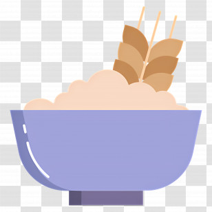 Oats - Purple Bowl Of Cereal With Wheat Transparent PNG
