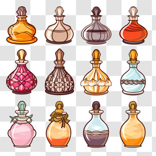 Perfume Bottle - Collection Of Decorative Artistic Perfume Bottles Transparent PNG