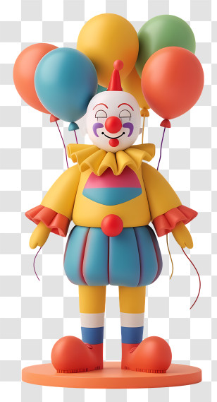 Clown With Balloons - Colorful Clown With Balloons Illustration Transparent PNG