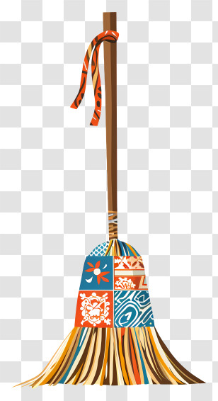 Cleaning Broom - Colorful Decorative Broom Transparent PNG