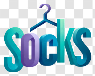 Socks Logo - Socks 3D Text With Hanger Transparent PNG