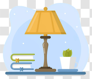 Desk - Table Lamp With Books For Study Transparent PNG