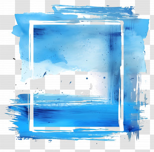 Rectangle Blue Frame - Abstract Blue Watercolor Frame Design Transparent PNG