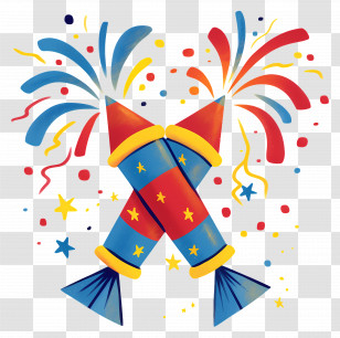 Fireworks - Colorful Fireworks For Celebration Transparent PNG