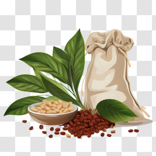 Coffee Beans Bag - Coffee Beans And Sack Transparent PNG