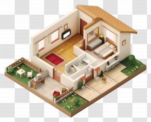 Isometric House - Isometric House Design With Garden Transparent PNG