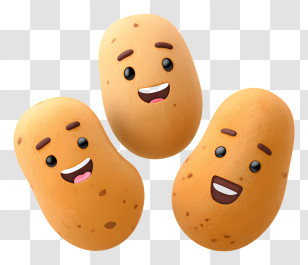 National Potato Day - Happy Cartoon Potatoes Transparent PNG